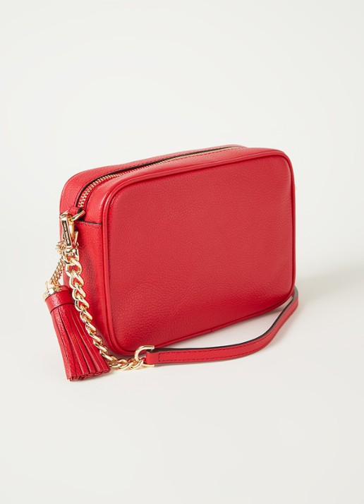 Michael Kors Jet Set Medium crossbodytas van leer - achterkant 2 vuurrood