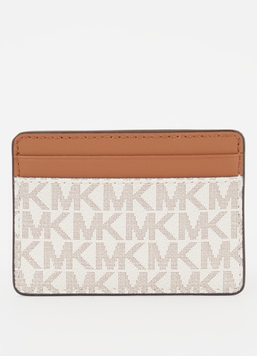 Michael Kors Jet Set pasjeshouder met logoprint - achterkant 3 gebroken wit