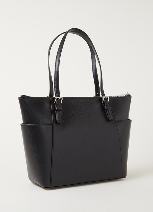 Michael Kors Jet Set schoudertas van leer - achterkant 4 zwart