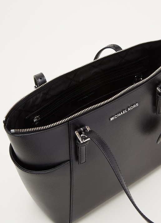 Michael Kors Jet Set schoudertas van leer - detail 2 zwart