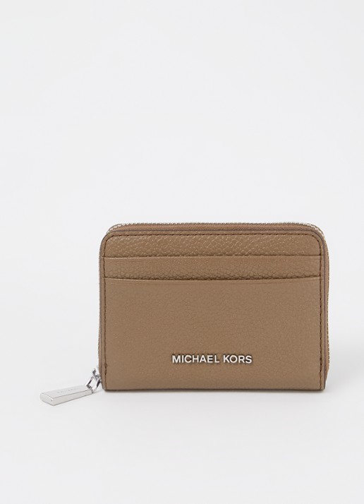 Michael Kors Jet Set Small portemonnee van leer - voorkant beige