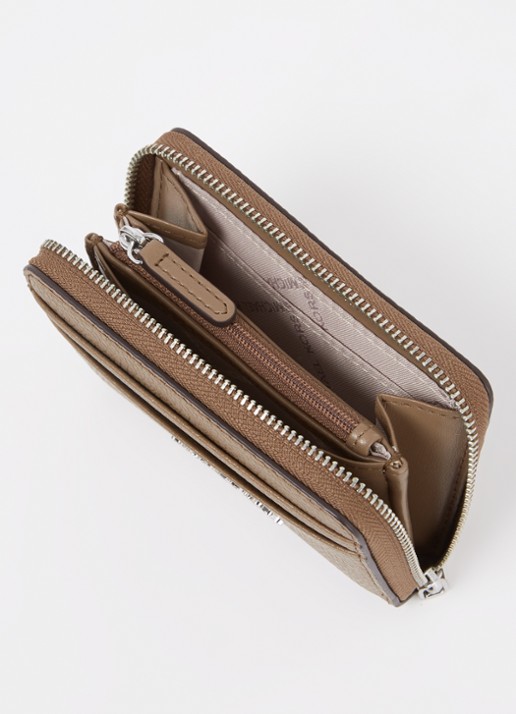 Michael Kors Jet Set Small portemonnee van leer - voorkant 2 beige