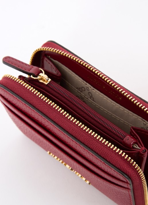 Michael Kors Jet Set Small portemonnee van leer - detail 2 cranberryrood