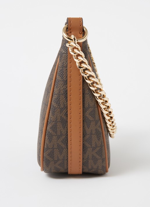 Michael Kors Jet Set Small schoudertas met leren details - detail 2 donkerbruin