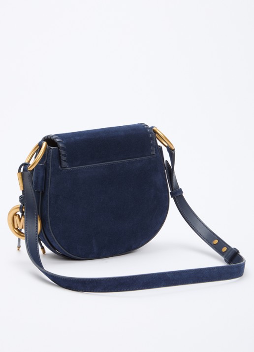 Michael Kors Josie schoudertas van suède met afneembare schouderriem - achterkant 4 royalblauw