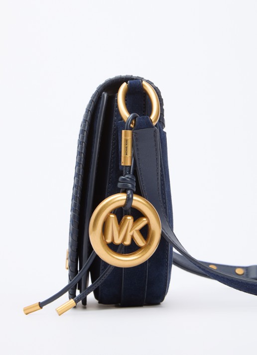 Michael Kors Josie schoudertas van suède met afneembare schouderriem - detail 2 royalblauw