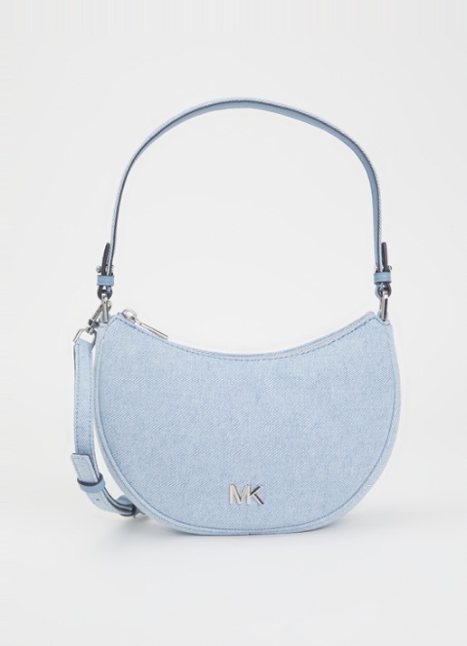 Michael Kors Kyla shoudertas van denim met afneembare schouderriem