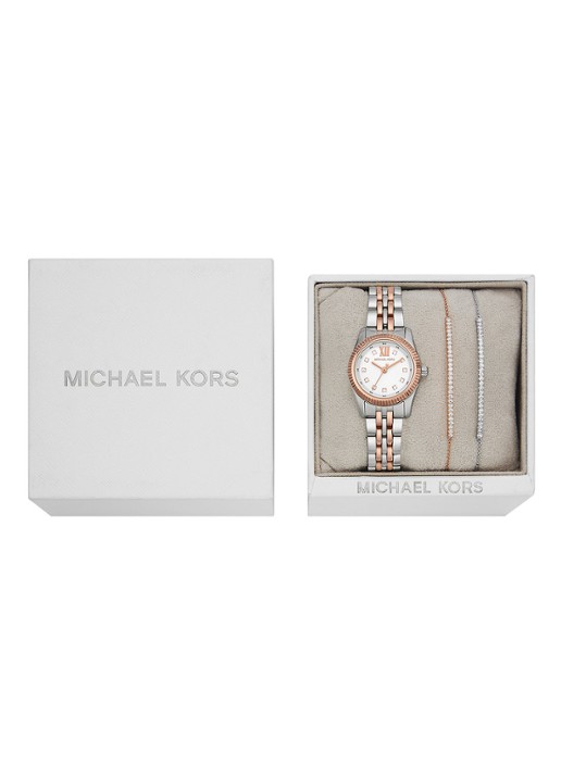 Michael Kors Lexington horloge en armbanden set van 3 MK4817SET - detail 4 zilver