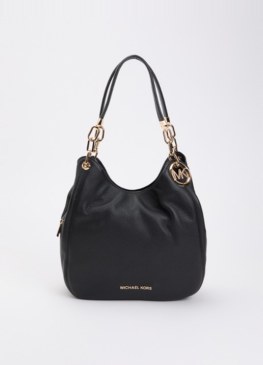 Michael Kors Lillie Large schoudertas met logo - voorkant 5 zwart