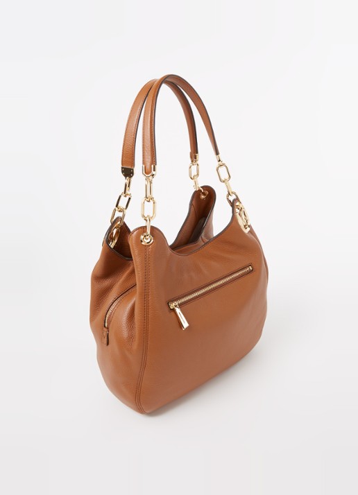 Michael Kors Lillie Large schoudertas van leer  - achterkant 4 roestbruin