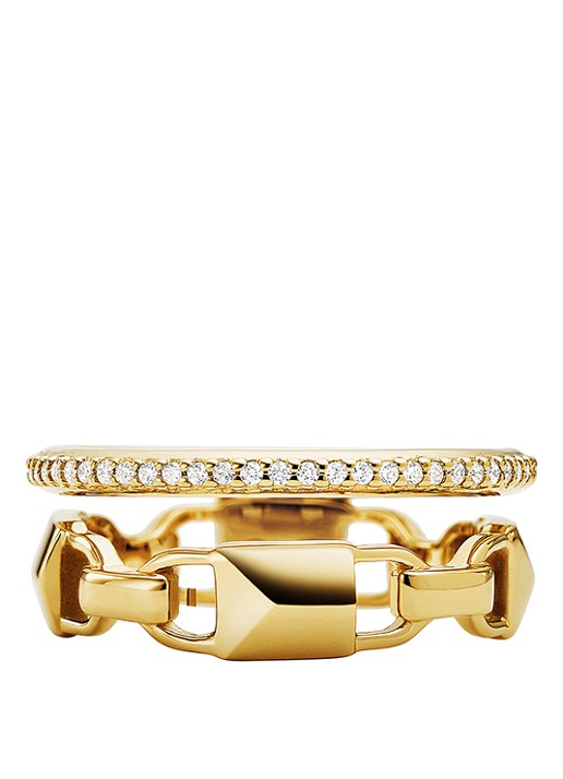 Michael Kors Mercer ring verguld MKC1025AN710 - voorkant goud