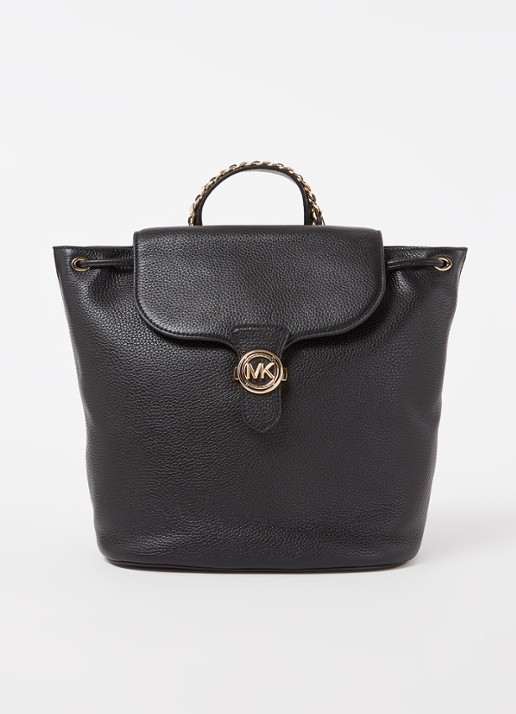 Michael Kors Mina Large rugzak van leer - voorkant 3 zwart