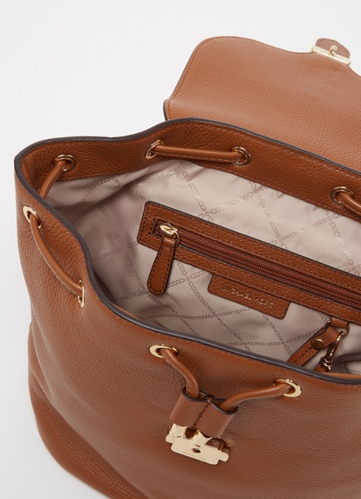 Michael Kors Mina Large rugzak van leer - detail cognac
