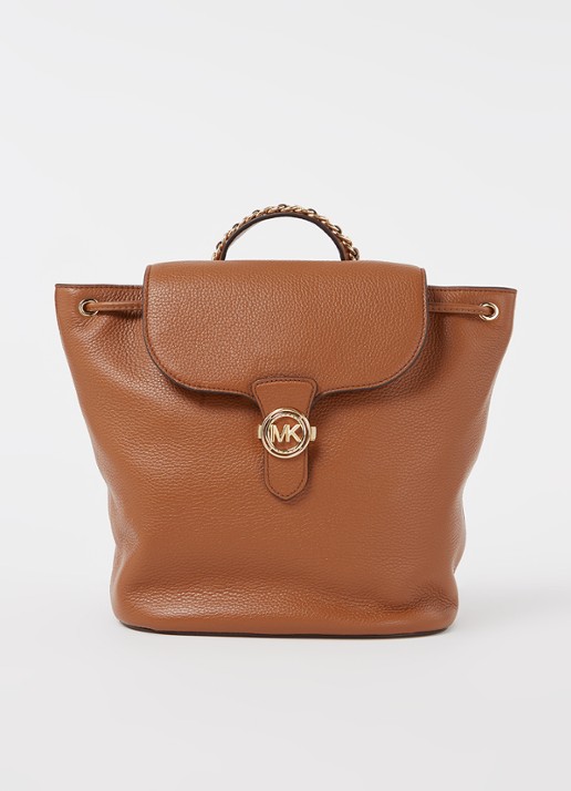 Michael Kors Mina Large rugzak van leer - voorkant 3 cognac
