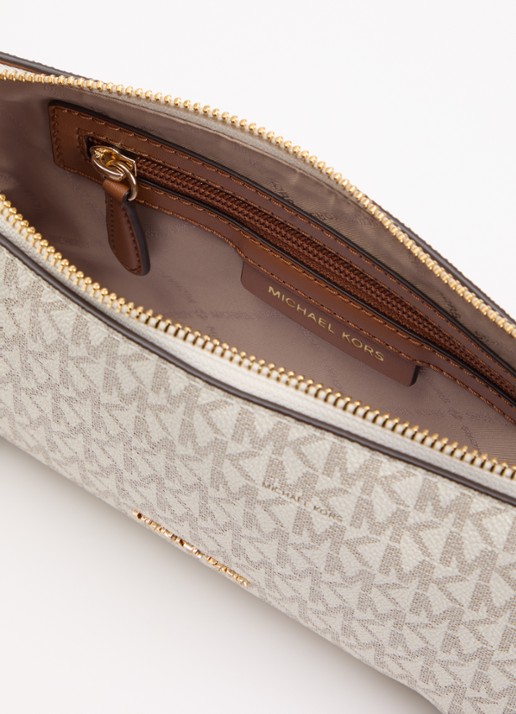 Michael Kors Murphy crossbodytas van leer met logoprint - detail 4 camel