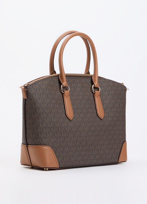 Michael Kors Murphy handtas met logoprint en leren details  - achterkant bruin