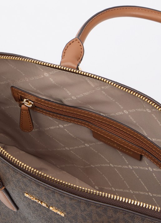 Michael Kors Murphy handtas met logoprint en leren details  - detail 5 bruin