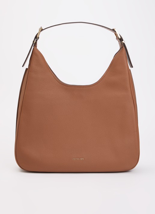 Michael Kors Nolita Large schoudertas van leer met verstelbare schouderriem - voorkant hazelnootbruin