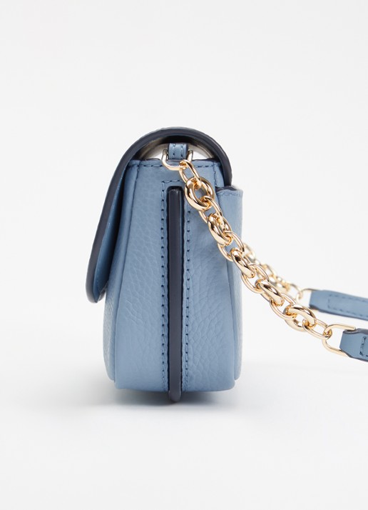 Michael Kors Nolita Small crossbodytas van leer met verstelbare schouderriem - detail 3 staalblauw