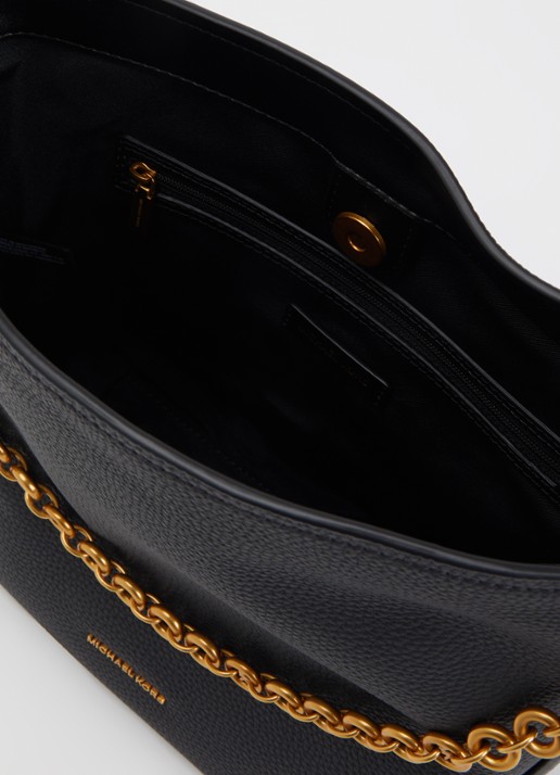 Michael Kors Nolita Small schoudertas van leer met verstelbare schouderriem - detail 2 zwart