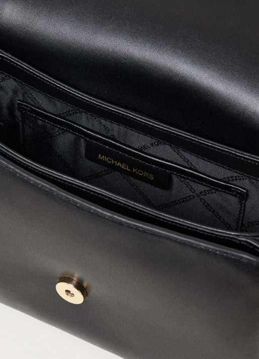 Michael Kors Parker crossbodytas van leer met suède details - detail 2 zwart