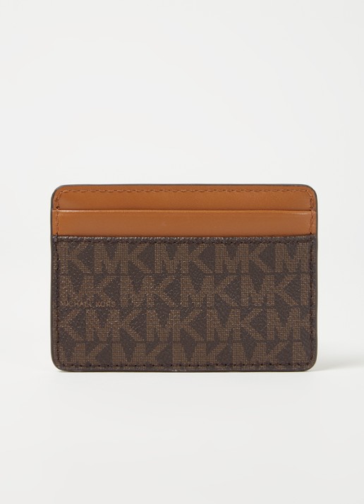 Michael Kors Pasjeshouder van leer met logoprint - detail 3 donkerbruin