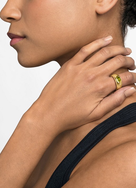 Michael Kors Premium ring verguld MKJ8483710 - voorkant 2 goud
