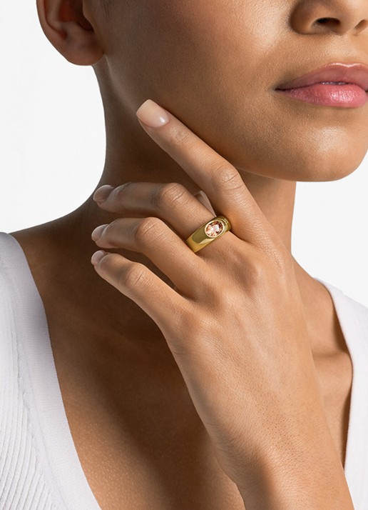 Michael Kors Premium ring verguld MKJ8484710 - voorkant 3 goud