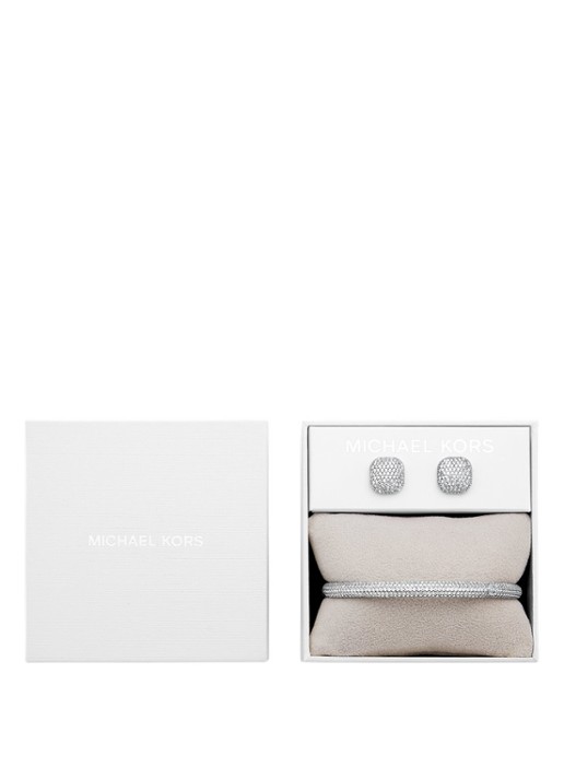 Michael Kors Premium set van armband en oorstekers MKJ8618SET - detail 4 zilver
