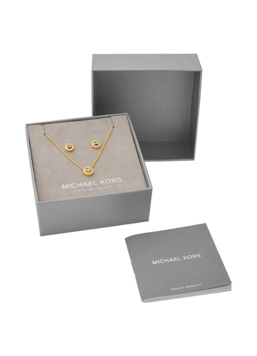Michael Kors Premium set van ketting en oorknopjes MKC1837SET - detail 3 goud