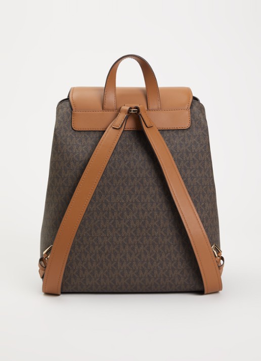 Michael Kors Quinn rugzak met logoprint - achterkant 3 donkerbruin