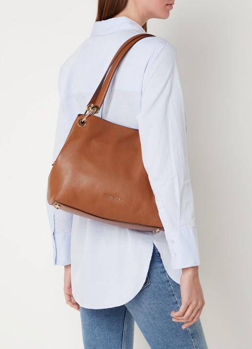 Michael Kors Raven Large schoudertas van leer - voorkant 2 bruin