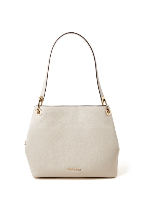 Michael Kors Raven Large schoudertas van leer - voorkant zand