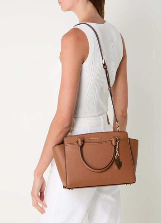 Michael Kors Selma M handtas met afneembare schouderriem - voorkant 2 bruin