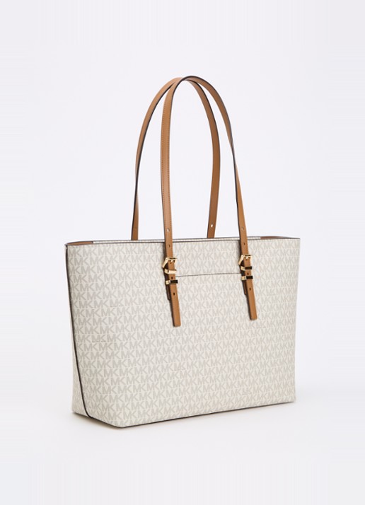 Michael Kors Shopper met logoprint - achterkant 3 gebroken wit