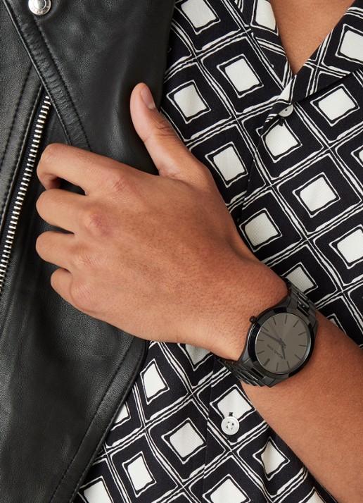 Michael Kors Slim Runway horloge MK8507 - detail zwart