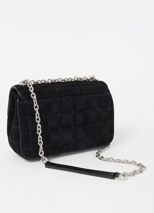 Michael Kors SoHo Large schoudertas met leren details - achterkant 5 zwart