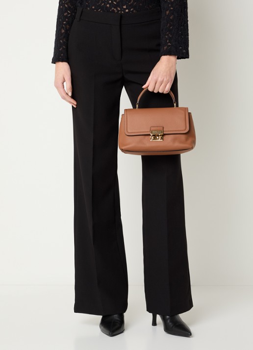 Michael Kors Tribeca handtas van leer met afneembare schouderriem - voorkant 7 camel