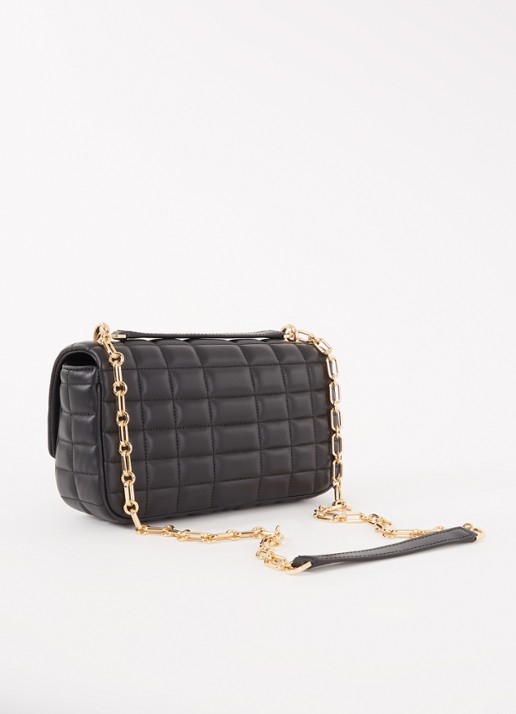Michael Kors Tribeca L crossbodytas van leer met quilt patroon - achterkant 6 zwart