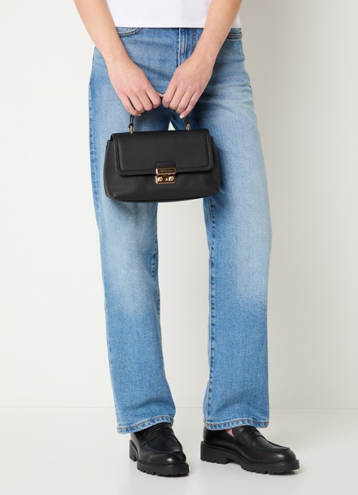 Michael Kors Tribeca schoudertas van leer met afneembare schouderriem  - voorkant 6 zwart