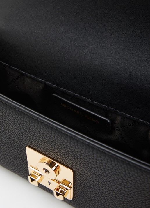 Michael Kors Tribeca schoudertas van leer met verstelbare schouderriem - detail 3 zwart