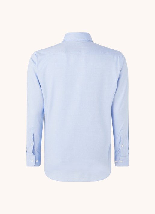 Michaelis Slim fit strijkvrij overhemd met cut away kraag - achterkant lichtblauw
