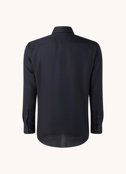 Michaelis Slim fit strijkvrij overhemd met cut away kraag - achterkant donkerblauw