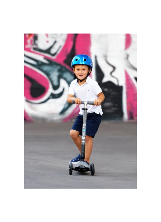 Micro Step Kinderhelm M - voorkant 5 blauw