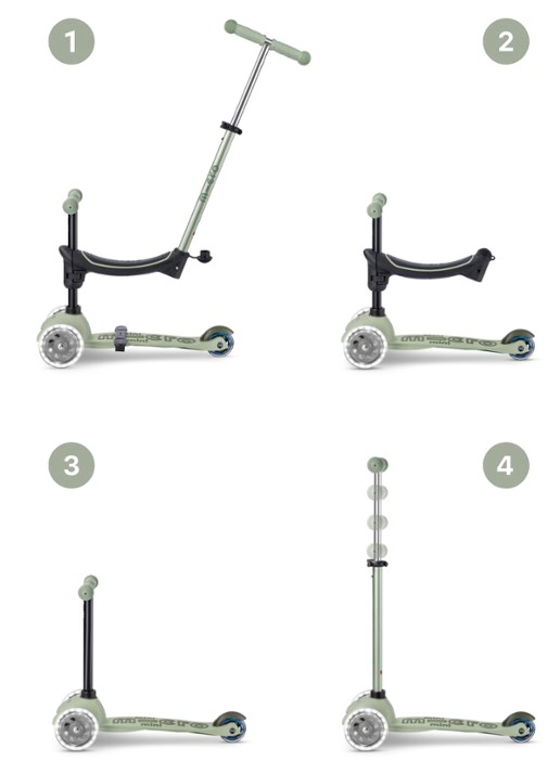 Micro Step Micro Mini2grow Deluxe 2.0 met duwstang - detail beige