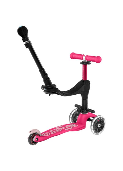 Micro Step Mini Micro Deluxe 3-in-1 Push step met LED-verlichting  - detail 4 roze