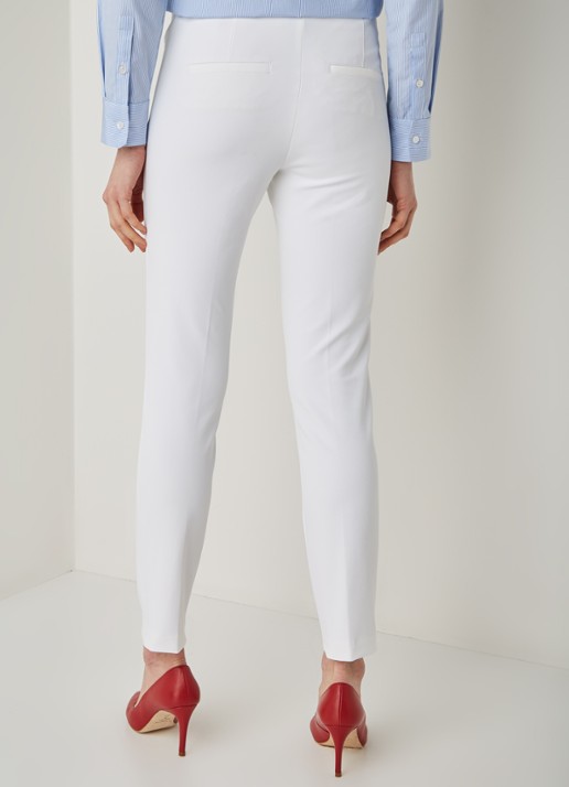 Mid waist slim fit pantalon met siernaad - achterkant wit