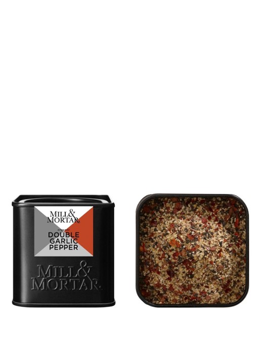 Mill & Mortar Double Garlic Pepper kruidenmix 50 gram - voorkant 2 beige