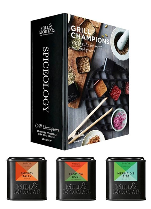 Mill & Mortar Grill Champions kruidenmix in geschenkverpakking 140 gram - voorkant 2 beige