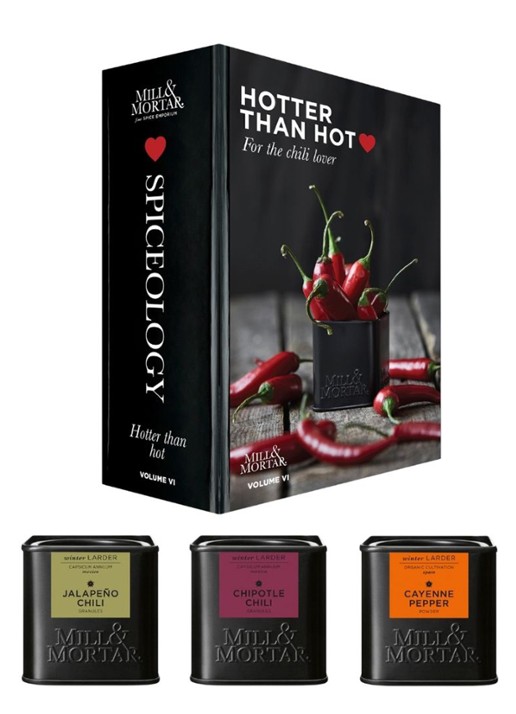Mill & Mortar Hotter Than Hot chilikruiden in geschenkverpakking 135 gram - voorkant 2 beige